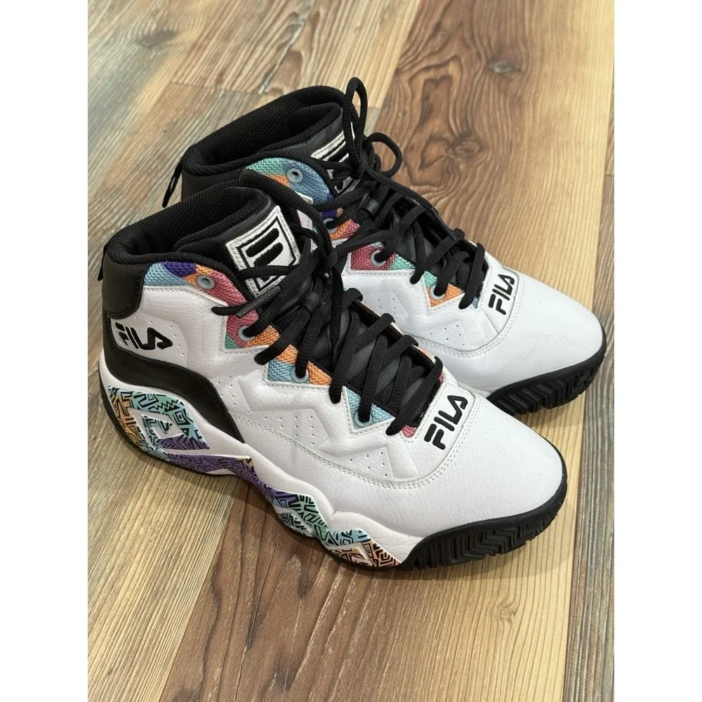 FILA MB Jamal Mashburn Retro High Top Basketball Shoes Men's Size 8 White Black - Picture 5 of 9